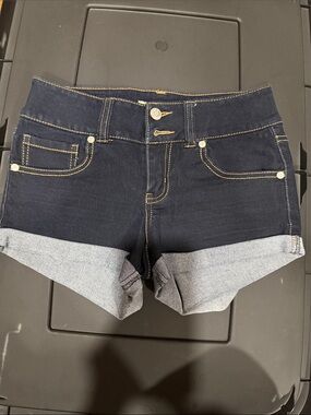Paris Blues Dark Indigo Cuffed Denim Shorts